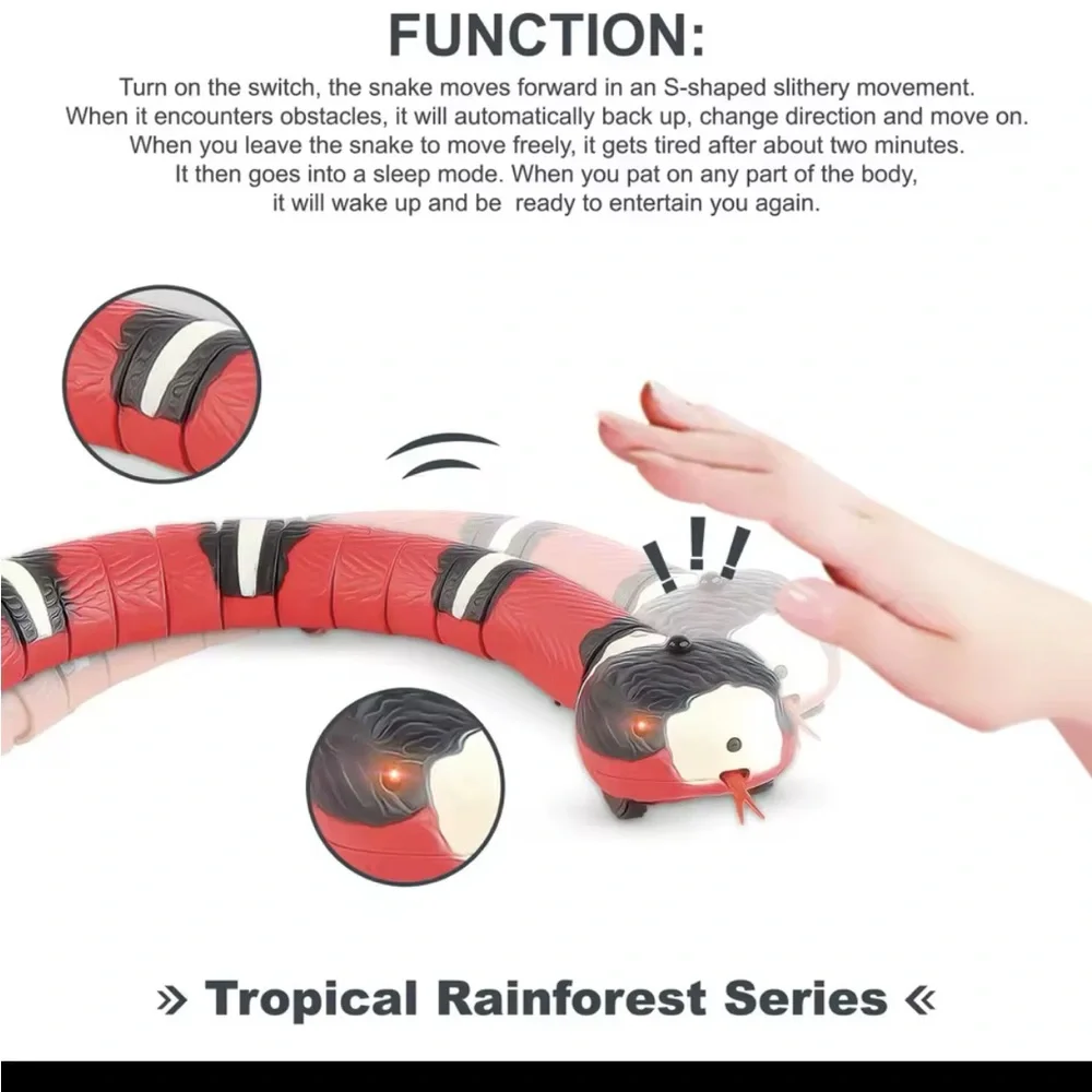 Interactive Red Snake Cat Toy